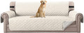 H.VERSAILTEX Reversible Sofa Cover Couch Cover for 3 Cushion Couch Water Resistant Sofa Cover for Living Room Quilted Furniture Couch Cover Washable Couch Protector(Oversized Sofa, Ivory/Beige)