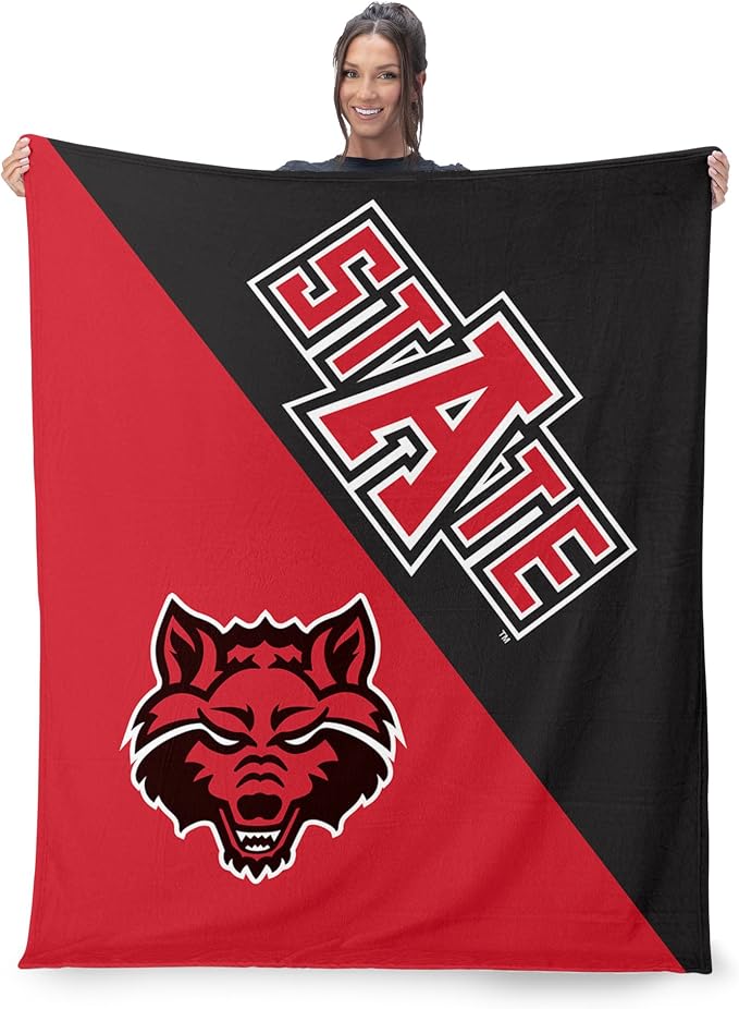 Northwest NCAA Silk Touch Throw Blanket, Ultra Soft Plush Polyester, Lightweight Warm Decorative Fan Gift, 46 x 60 in