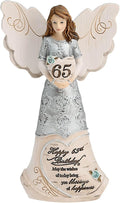 Pavilion Gift Company 65th Birthday - 6" Angel Holding a Heart, Beige
