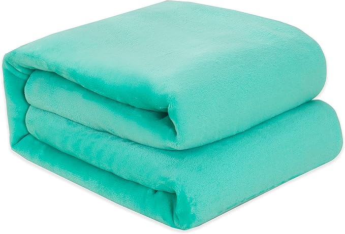 Elegant Comfort Luxury Velvety Feel Blanket, All-Season Lightweight Blanket, Ultra Plush, Soft, Cozy-Fuzzy Flannel Fleece for Couch, Sofa, Bed, Travel, Solid Design, Twin/Twin XL, Tiffany