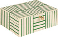 Bloomingville Green & White Striped Resin Storage Box