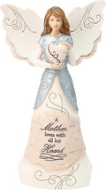 Pavilion-Mother - 8" Angel Holding a Heart,Beige