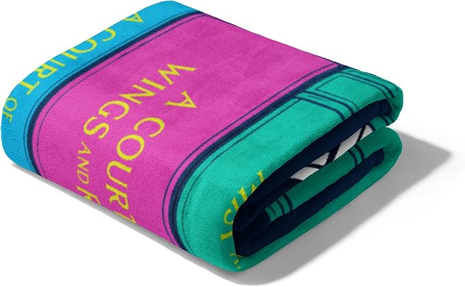 Northwest Sarah J. Maas Book Stack Silk Touch Throw Blanket, 46 x 60 in | Silky-soft lightweight comfort for sofas, travel, and everyday lounging