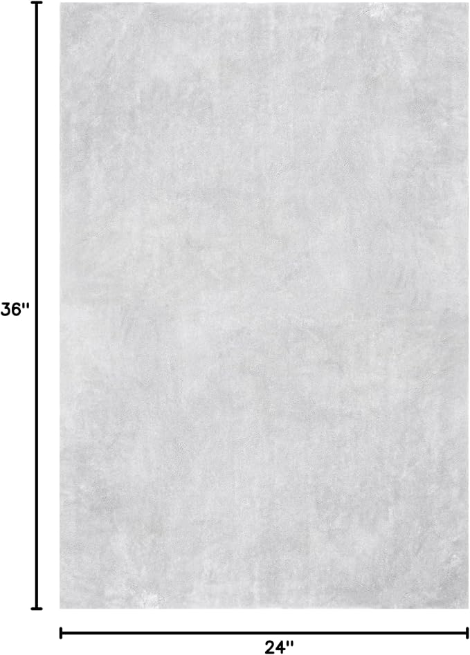 nuLOOM Loni Light Grey Solid Washable Area Rug, 2' x 3'