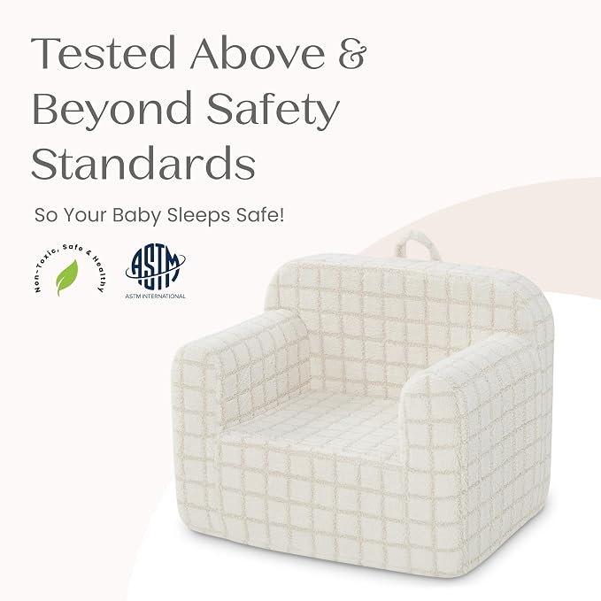 Delta Children Checkered Cozee Chair, Cream