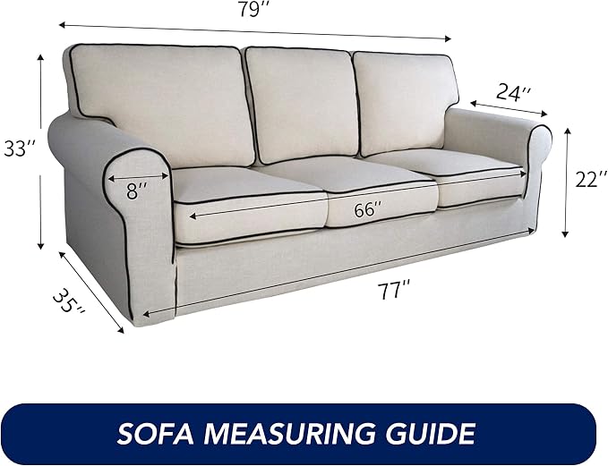 PureFit Stretch Couch Covers for Sofa Large Sofa Slipcovers Cyan | 1-Piece Sofa Cover Washable Soft Couch Protector, Couch Slipcover with Non Skid Foam and Elastic Bottom for Kids, Dogs