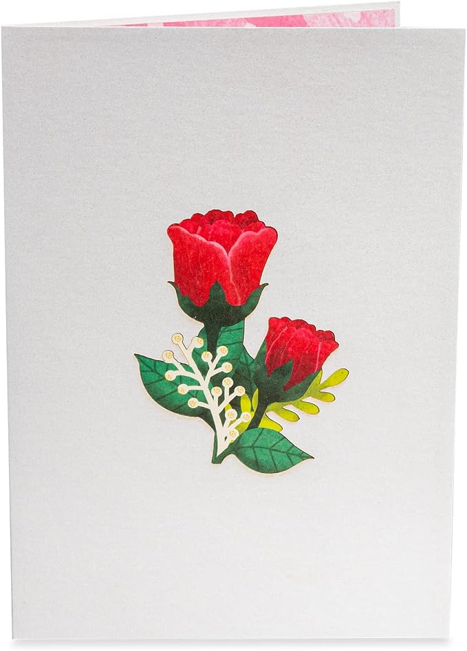 Paper Love Pop Up Cards 2 Pack - Includes 1 Sunflowers and 1 Lovely Roses, For All Occasions, Mother Day, Birthday, Just Because- Includes Envelope and Note Tag