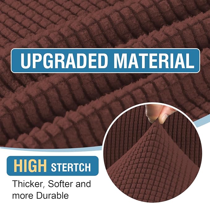 H.VERSAILTEX Sectional Couch Covers 4 Pieces Sofa Seat Cushion Covers L Shape Separate Cushion Couch Chaise Cover for Both Left/Right Sectional Couch (Seat Only: 1 Chaise + 3 Sofa, Burnt Brick)