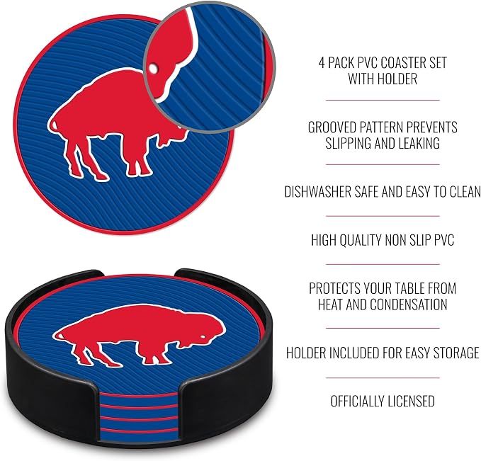 Rico Industries NFL Football Classic Favorites: PVC Coaster Set (4-Pack)