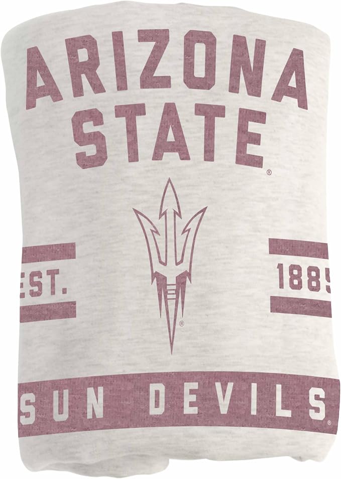 Logo Brands NCAA Sweatshirt Blanket - Officially Licensed Soft Throw Blanket for Fans, Cozy Game Day Blanket, Vintage-Style, Great Gift for Students & Alumni