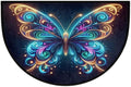 Pardick Half Round Doormat Glowing Animals Butterfly Semi Circle Rug Non Slip Indoor Outdoor Entrance Half Moon Rug Washable Front Floor Mat for Kitchen Bathroom Patio Fireplace Holiday Decor