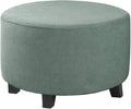 H.VERSAILTEX Ottoman Cover Stretch Ottoman Slipcover Round Ottoman Storage Cover Folding Stool Covers Furniture Protector Cover for Footrest Ottoman Fit Dia 30" - 41", Sage