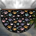 Pardick Half Round Doormat Semi Circle Rug Cute Color Paw Prints Non Slip Indoor Outdoor Entrance Half Moon Rug Absorbent Durable Washable Front Floor Mat for Kitchen Bathroom Patio Fireplace