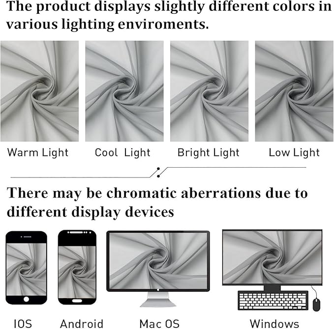 Lecloud Light Grey Sheer Curtains 78 Inches Long 2 Panels, Light Filtering - Image 7