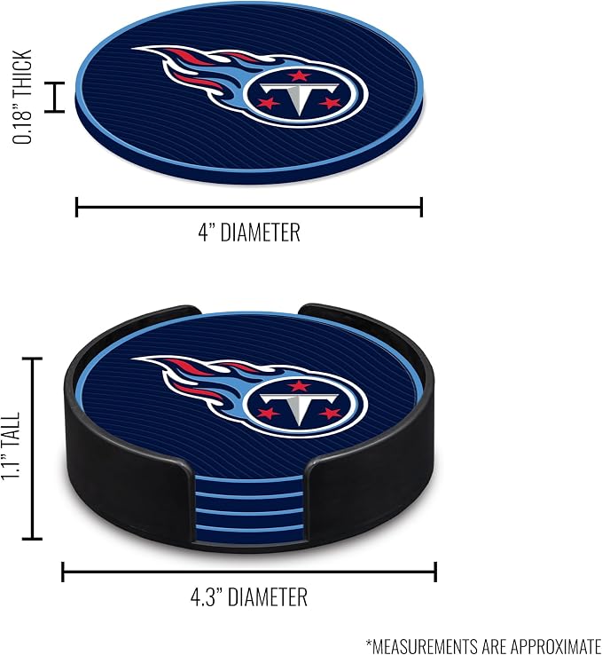 Rico Industries NFL Football Classic Favorites: PVC Coaster Set (4-Pack)