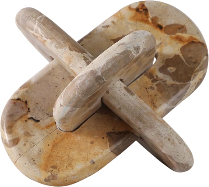 Sagebrook Home 9x9 Rounded Marble Knot, Light Leopard