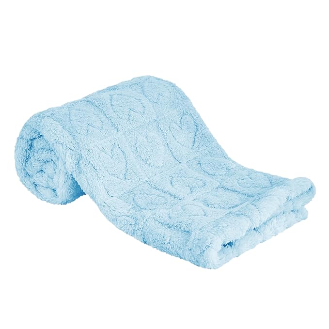 Sherpa Fleece Baby Blanket Heart Checkered Blanket, Ultra Soft Fluffy Premium Baby Blankets for Boys Girls, Cozy Infant Toddler Newborn Receiving Blankets for Crib Stroller 30”×40” (Blue)
