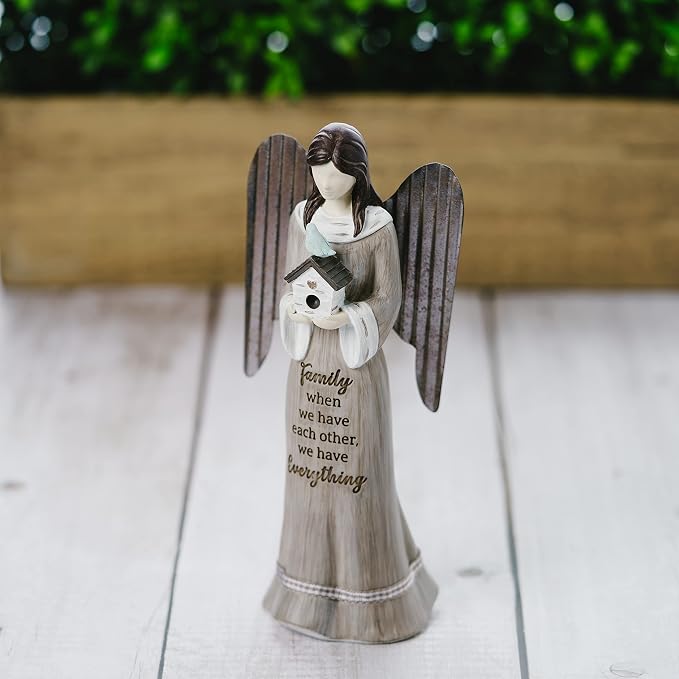 Pavilion - 7.5" Angel Figurine - Family When We Have Each Other, We Have Everything - Simplistic Rustic Modern Farmhouse Statue