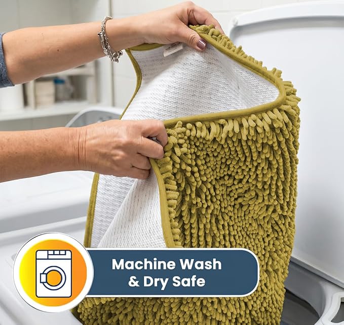 Muddy Mat® | Super Water Absorbent Door Mat Indoor, Microfiber Quick Dry Chenille Entryway Rug, Slip Resistant Front Door Mat, Indoor Mats for Entryway, Machine Washable Pet Rug, Mustard 3ft x 5ft