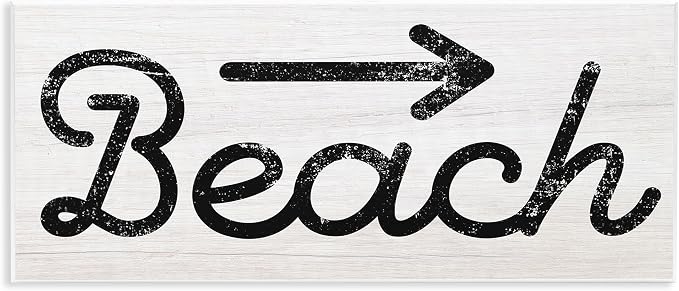 'Weathered Beach Direction Sign Rustic Arrow'| Wall Plaque Art | Stupell Industries | 17 x 7 Inches, Easy to Hang and Sturdy, Made in USA, by Lil' Rue