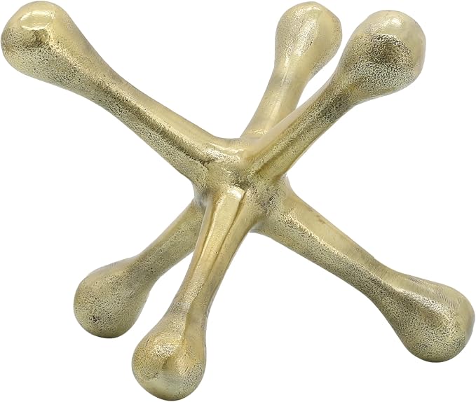 Modern Decorative Sculpture Figurine - Home Accent for Living Room Decor or Bathroom Decor - Elegant Statement Ornament for Shelf or Coffee Table Styling in Office or Any Room - 6", Gold & Metallic