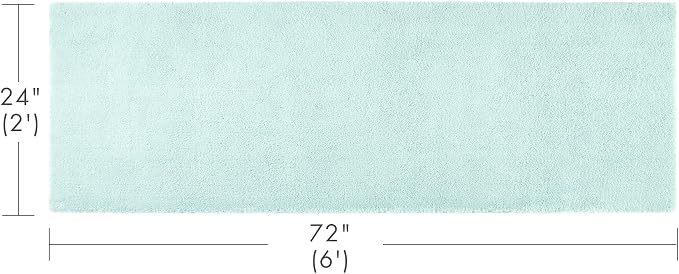 Madison Park Marshmallow Highly Absorbent Bath Runner, 24 x 72, Seafoam | Non slip Backing, Spa Quality Luxurious Plush Bath Rug for Bathroom, Quick Dry, OEKO TEX