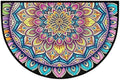 Mandala Half Round Door Mat Non Slip Half Circle Rugs | Ethnic Color Washable Half Moon Rug Semi Circle Rugs Indoor Entrance Floor Carpet for Kithen Bedroom Fireplace Decor
