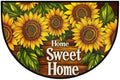 Flowers Sunflowers Half Round Rug Half Moon Door Mat Half Circle Rugs | Autumn Fall Washable Non-Slip Semi Circle Rug Welcome Half Round Door Mat Indoor Entrance Kitchen Bedroom Living Room Decor