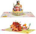 Paper Love Birthday Pop Up Cards 2 Pack - Includes 1 Dogs Birthday Cake and 1 Birthday Hedgehog, For Adults or Kids -8" x 6" Cover - Includes Envelope and Note Tag