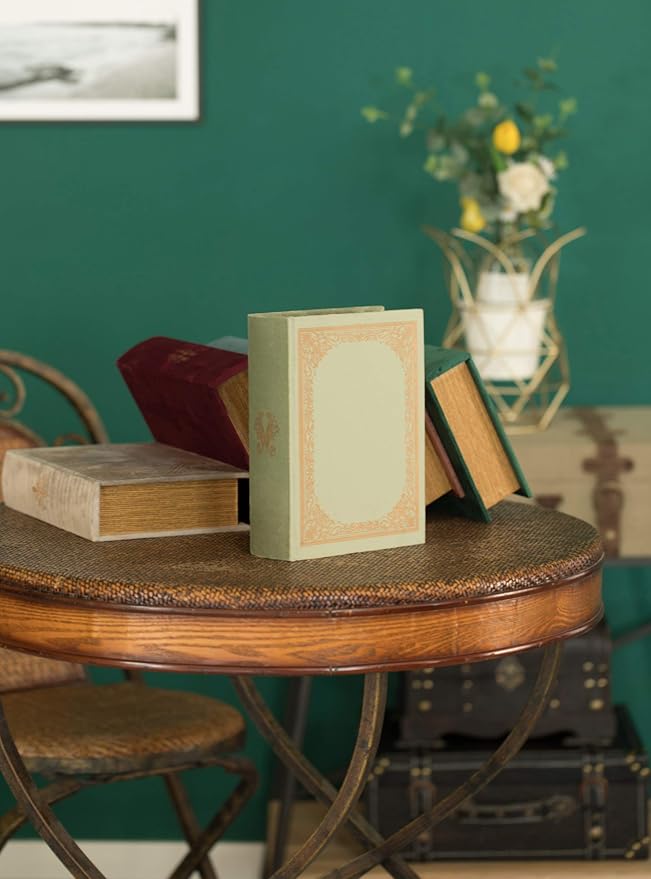 Vintiquewise Decorative Vintage Book Shaped Trinket Storage Box - Antique Green