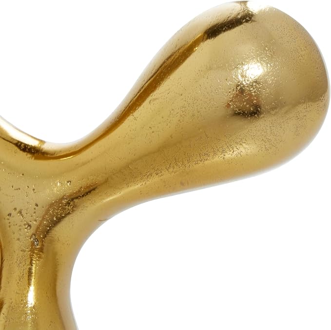 CosmoLiving by Cosmopolitan Aluminum Metal Abstract Decorative Sculpture Home Decor Statue, Accent Figurine 11" x 11" x 12", Gold