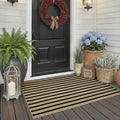 LEEVAN Black and White Front Door Rug 2.3x3.6, Striped Outdoor Rug Washable Welcome Layered Door Mats, Woven Front Porch Decor Indoor Entrancet Dooramts