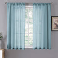 Tollpiz Short Sheer Curtains Living Room Linen Textured Curtain Sheers Light by Tollpiz