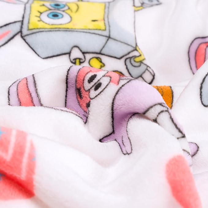 Spongebob Squarepants Fluffy Throw 50 in x 70 in – Soft Plush Lightweight Blanket for Couch, Bed & Travel (100% Officially Licensed Product) by Franco Collectibles
