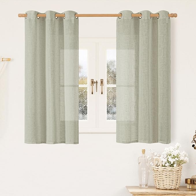 LAMIT 45 Inch Length Linen Curtains by LAMIT