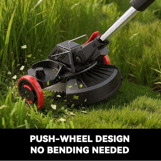 20V Electric Weed Wacker with Wheels, 5.2Ah Battery & Charger, K&GO Force | 1200W & 21000RPM Brushless Motor | Easy for Seniors & Women | For Thick Grass & Branch | Brush Cutter/Mower/Edger | 90+Mins