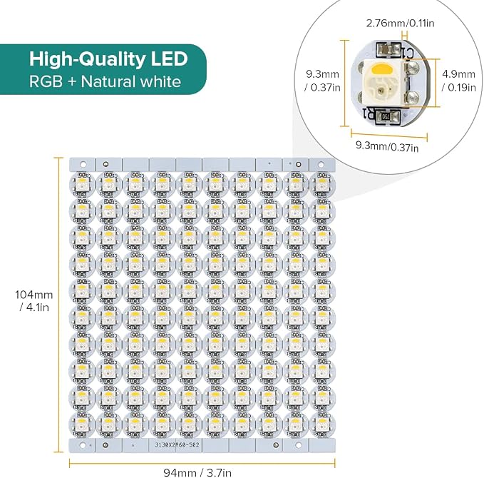 BTF-LIGHTING SK6812(WS2812B) RGBW LED Chips 100PCS RGB+Natual White Individually Addressable 5050SMD Module Pixels Light DC5V White PCB Chasing Dream Color for Christmas(No Adapter or Controller)