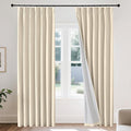 Joydeco Pleated Curtains for Living Room Bedroom, Linen Drapes 90 inch Length 2 by JOYDECO