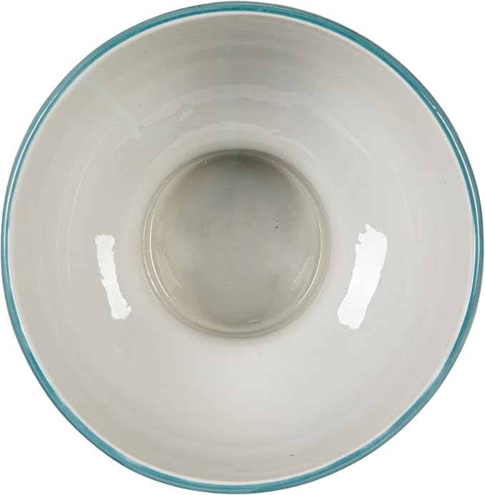 Creative Co-Op Stoneware Pedestal Bowl, Green