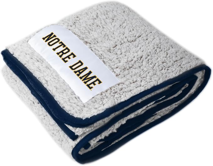 Logo Brands NCAA Frosty Fleece Blanket (50" x 60") – Soft & Warm Sherpa Material with Team Logo, Team Color Trim, Great Gift for Alumni & Students