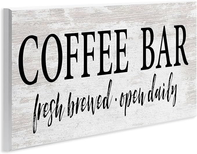 Stupell Industries Coffee Bar Open Sign Rustic Grain Pattern, Design by Lettered and Lined, Wall Plaque, 17 x 7 | Stupell Industries · By Lettered and Lined · Ready to hang · Great kitchen accent · Made in USA