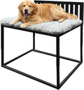 Beside Dog Bed,Adjustable Height Dog Bunk Beds,47''x 31'' Metal Dogs Bed Frame with Cushion,X-Large