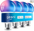 Geeni Prisma Plus 800 Dimmable Smart Light Bulbs with 2.4 GHz Wi-Fi Connectivity – Color-Changing & Tunable White, A19 LED Smart Bulb – Works with Alexa & Google, 4-Pack