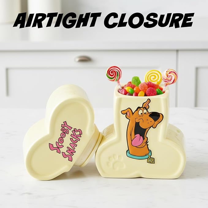 Silver Buffalo Scooby-Doo Scooby Snacks Sculpted, Ceramic Cookie Jar | 4.85 x 3 x 6.75 Inches