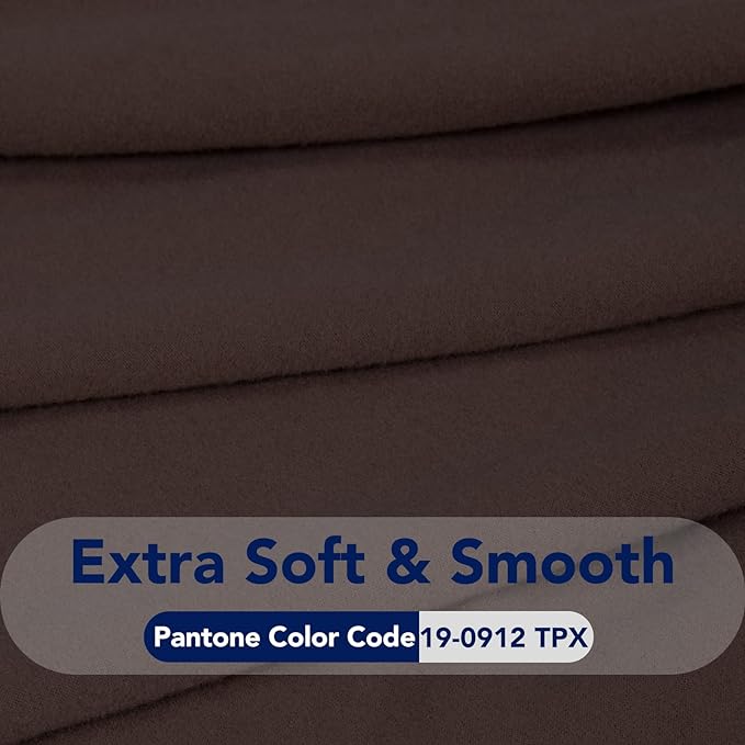 PureFit Stretch Oversized Couch Covers Fleece Sofa Slipcovers Chocolate | 1-Piece Sofa Cover Washable Soft Couch Protector, Couch Slipcover with Non Skid Foam and Elastic Bottom for Kids, Dogs