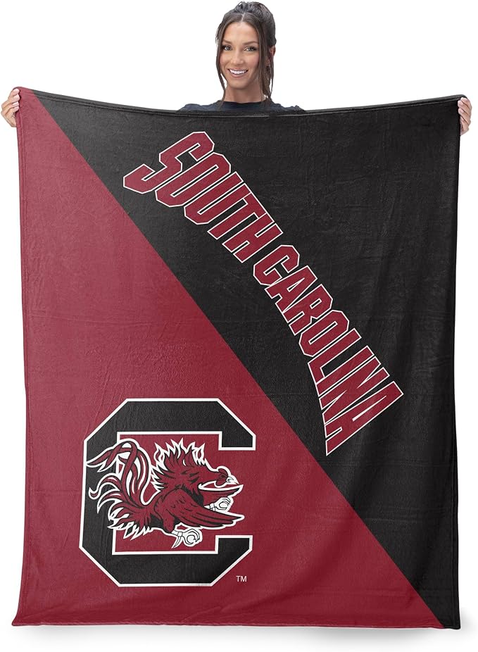 Northwest NCAA Silk Touch Throw Blanket, Ultra Soft Plush Polyester, Lightweight Warm Decorative Fan Gift, 46 x 60 in