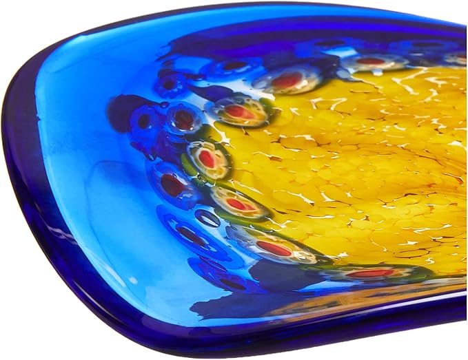 Dale Tiffany Westwind Art Glass Wall Decor Plate,Orange,Large