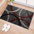Rugshop Wavy Circles Modern Non-Shedding Accent Area Rug Red 2' x 3' | Rectangular, Size 2' x 3', Living Room, Bedroom, Dining Room, Home Office, Kitchen, Entryway, Hallway, Nursery, Kids Room