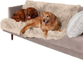 Furhaven Waterproof Throw Blanket for Dogs & Indoor Cats, Reversible Protective Pet Blanket, Extra Large, Long Faux Fur & Velvet, Taupe