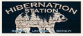 Stupell Industries Hibernation Station Sign Wilderness Bear Trees Silhouette, Design by Kim Allen
